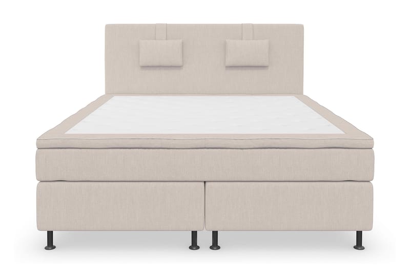 Superior Lyx Komplett Sengepakke 160 cm Beige - Sølvben - Komplett sengepakke - Kontinentalsenger - Dobbeltsenger