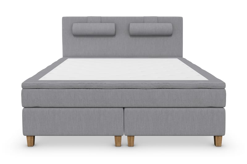Superior Lyx Komplett Sengepakke 160 cm Lysegrå - Eikeben - Møbler - Senger - Komplett sengepakke