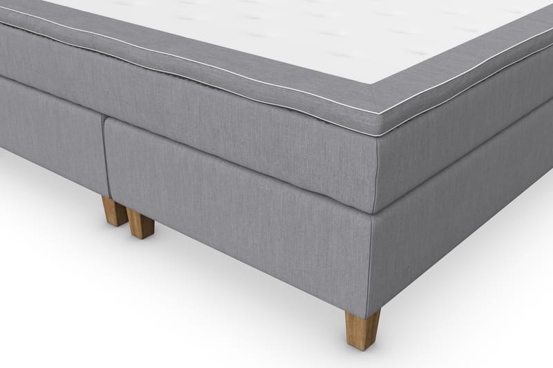 Superior Lyx Komplett Sengepakke 160 cm Lysegrå - Eikeben - Møbler - Senger - Komplett sengepakke