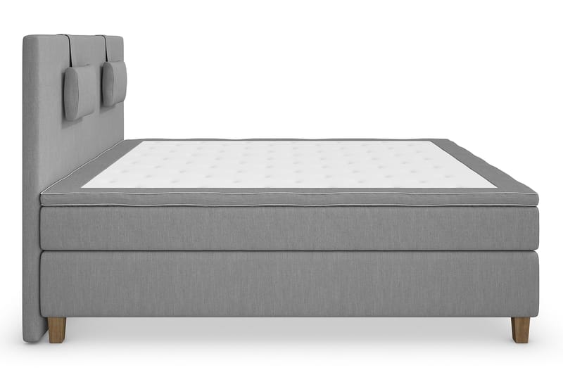 Superior Lyx Komplett Sengepakke 160 cm Lysegrå - Eikeben - Møbler - Senger - Komplett sengepakke