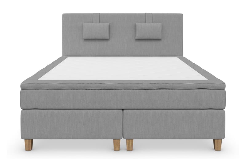 Superior Lyx Komplett Sengepakke 160 cm Lysegrå - Eikeben - Møbler - Senger - Komplett sengepakke