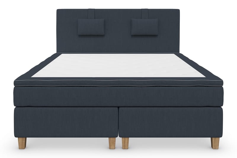 Superior Lyx Komplett Sengepakke 160 cm Mørkeblå - Eikeben - Møbler - Senger - Komplett sengepakke