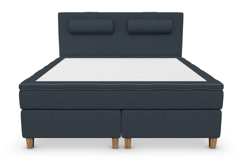 Superior Lyx Komplett Sengepakke 160 cm Mørkeblå - Eikeben - Komplett sengepakke - Kontinentalsenger - Dobbeltsenger