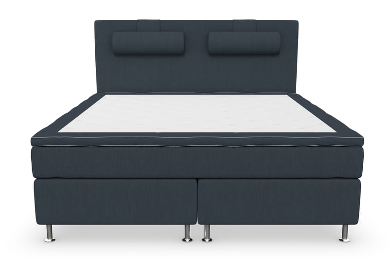 Superior Lyx Komplett Sengepakke 160 cm Mørkeblå - Sølvben - Komplett sengepakke - Kontinentalsenger - Dobbeltsenger