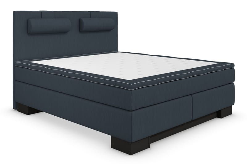 Superior Lyx Komplett Sengepakke 160 cm Mørkeblå - Svart Sokkel - Komplett sengepakke - Kontinentalsenger - Dobbeltsenger
