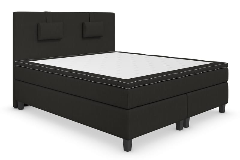 Superior Lyx Komplett Sengepakke 160 cm Svart - Svarte Ben - Møbler - Senger - Komplett sengepakke