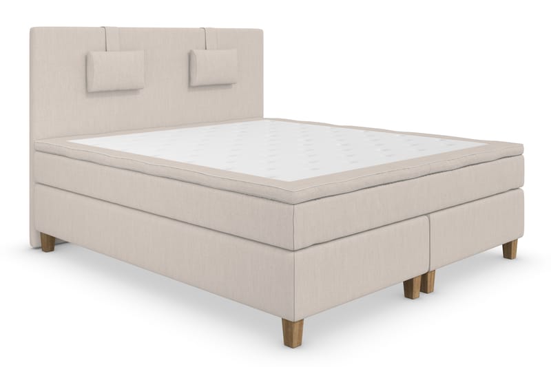 Superior Lyx Komplett Sengepakke 180 cm Beige - Eikeben - Møbler - Senger - Komplett sengepakke