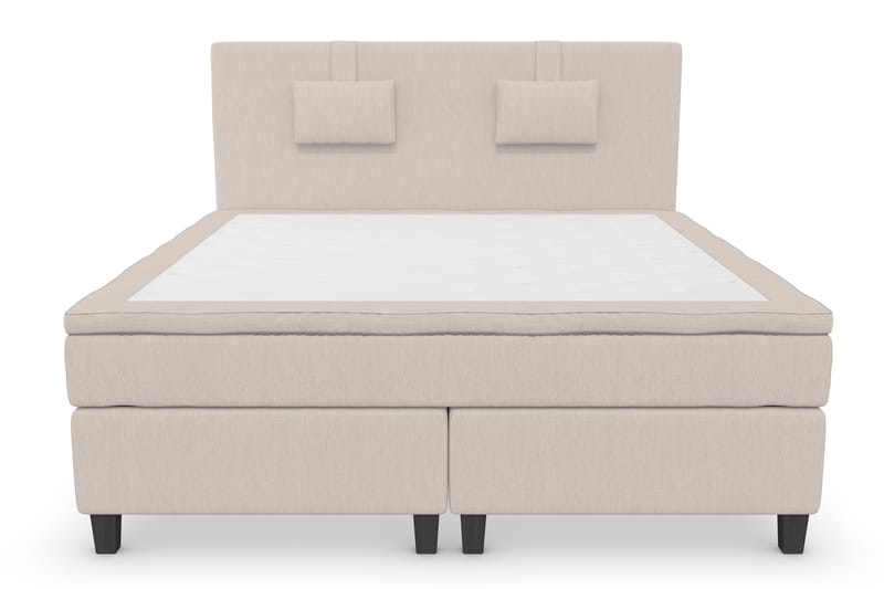 Superior Lyx Komplett Sengepakke 180 cm Beige - Svarte Ben - Komplett sengepakke - Kontinentalsenger - Dobbeltsenger