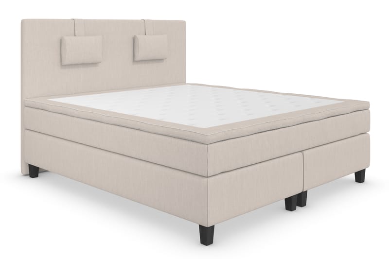 Superior Lyx Komplett Sengepakke 180 cm Beige - Svarte Ben - Komplett sengepakke - Kontinentalsenger - Dobbeltsenger