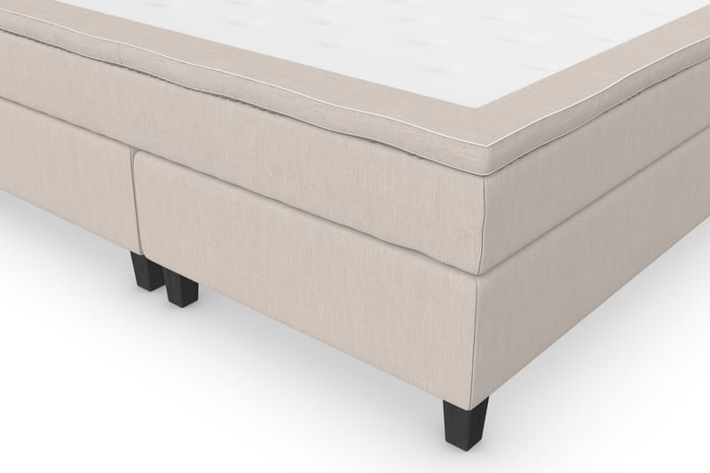 Superior Lyx Komplett Sengepakke 180 cm Beige - Svarte Ben - Komplett sengepakke - Kontinentalsenger - Dobbeltsenger