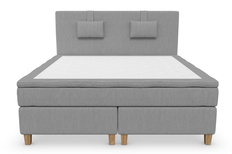 Superior Lyx Komplett Sengepakke 180 cm Lysegrå - Eikeben - Møbler - Senger - Komplett sengepakke