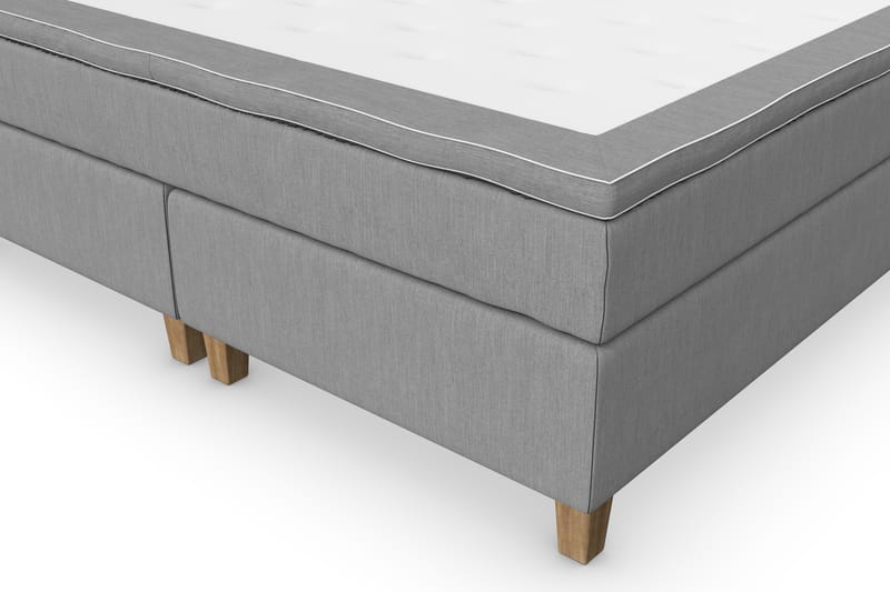 Superior Lyx Komplett Sengepakke 180 cm Lysegrå - Eikeben - Møbler - Senger - Komplett sengepakke