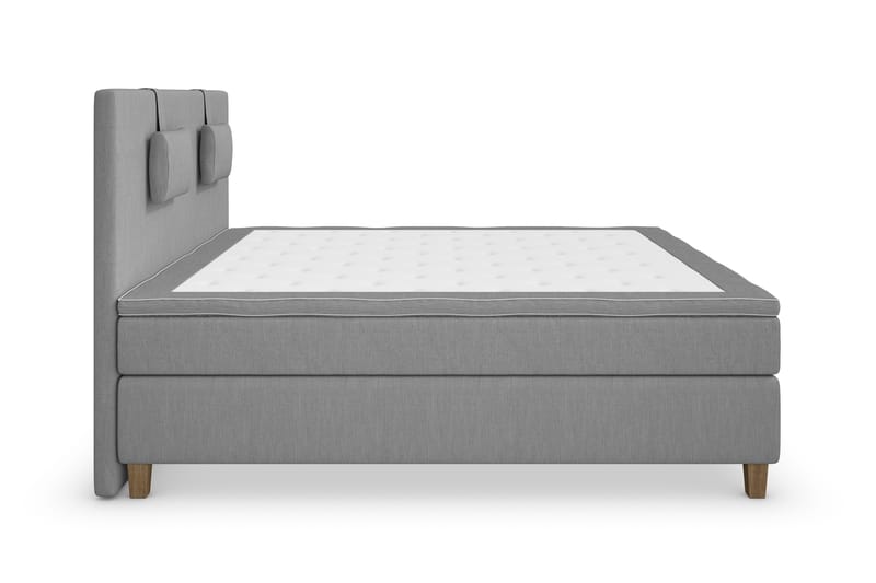 Superior Lyx Komplett Sengepakke 180 cm Lysegrå - Eikeben - Møbler - Senger - Komplett sengepakke