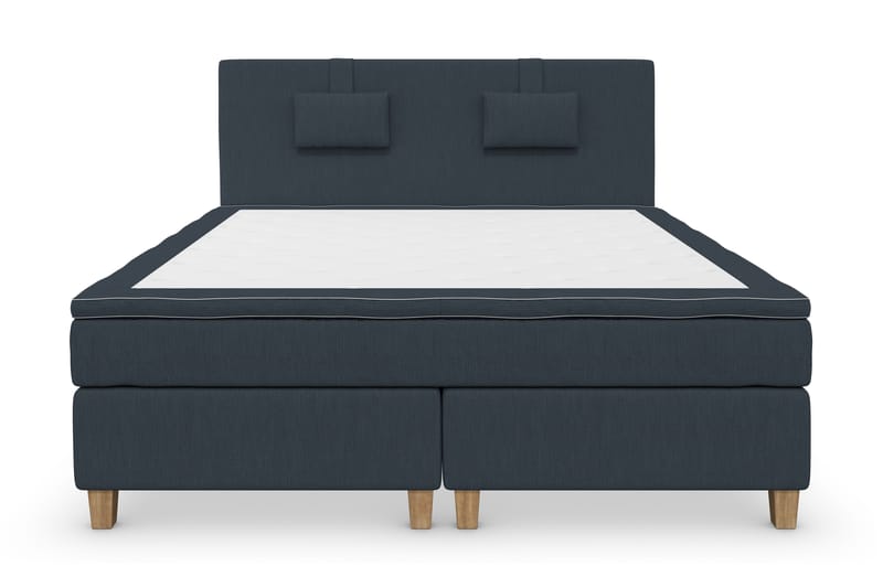 Superior Lyx Komplett Sengepakke 180 cm Mørkeblå - Eikeben - Møbler - Senger - Komplett sengepakke