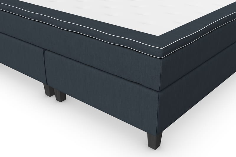 Superior Lyx Komplett Sengepakke 180 cm Mørkeblå - Svarte Ben - Komplett sengepakke - Kontinentalsenger - Dobbeltsenger