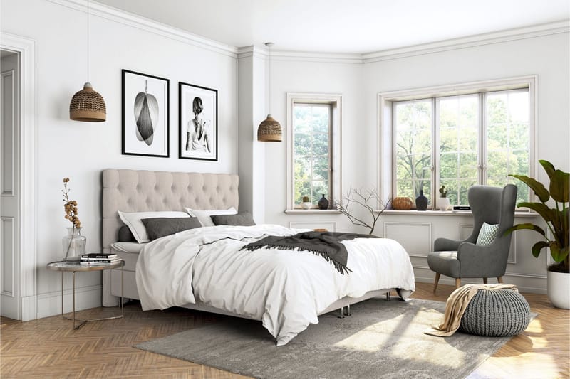 Superior Lyx Kontinentalseng 140x200 cm Beige - Eikeben - Møbler - Senger - Kontinentalsenger