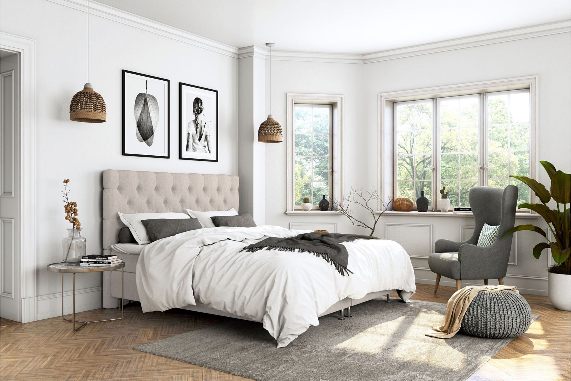 Superior Lyx Kontinentalseng 140x200 cm Beige - Sølvben - Møbler - Senger - Kontinentalsenger