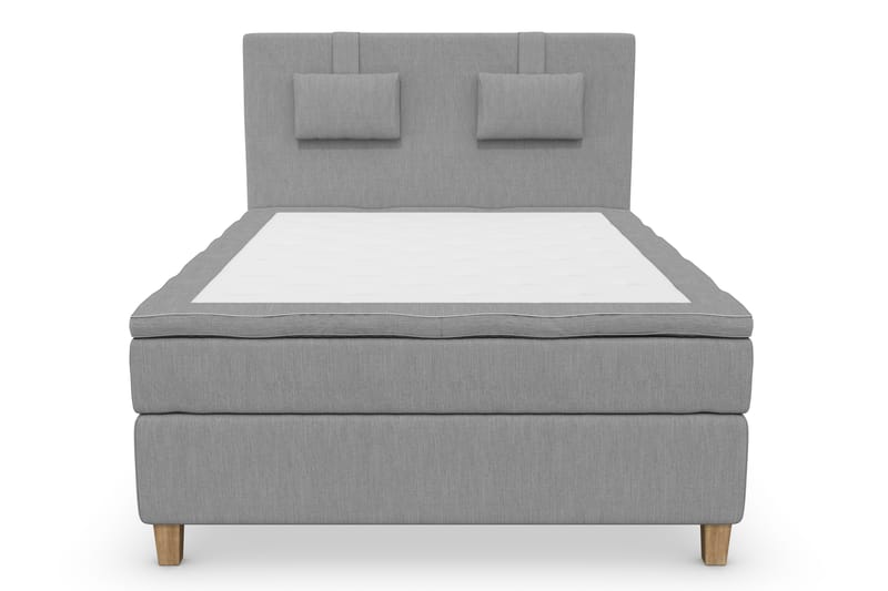 Superior Lyx Kontinentalseng 140x200 cm Lysegrå - Eikeben - Møbler - Senger - Kontinentalsenger
