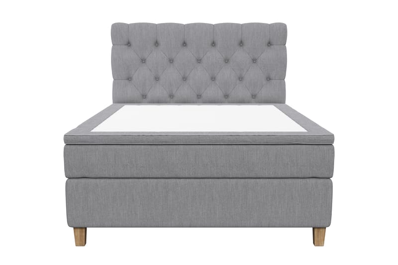 Superior Lyx Kontinentalseng 140x200 cm Lysegrå - Eikeben - Møbler - Senger - Kontinentalsenger
