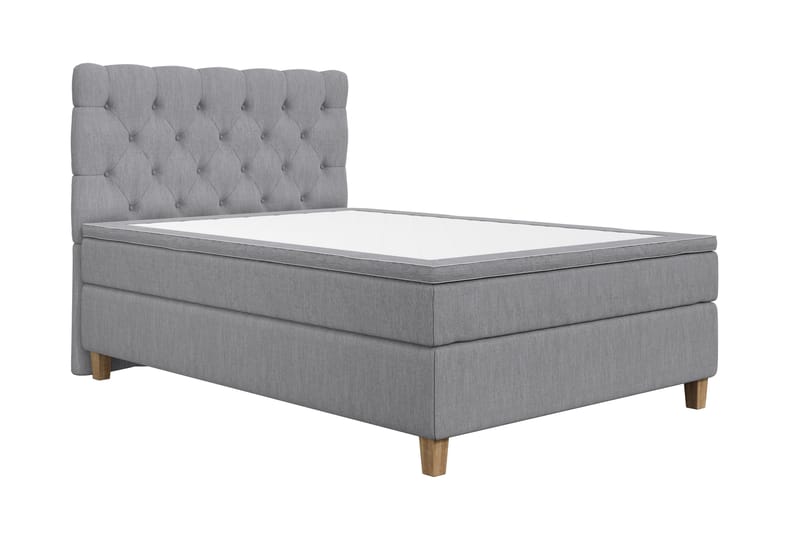 Superior Lyx Kontinentalseng 140x200 cm Lysegrå - Eikeben - Møbler - Senger - Kontinentalsenger