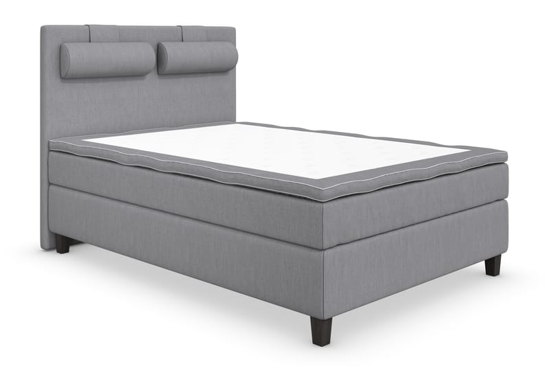 Superior Lyx Kontinentalseng 140x200 cm Lysegrå - Svarte Ben - Møbler - Senger - Kontinentalsenger