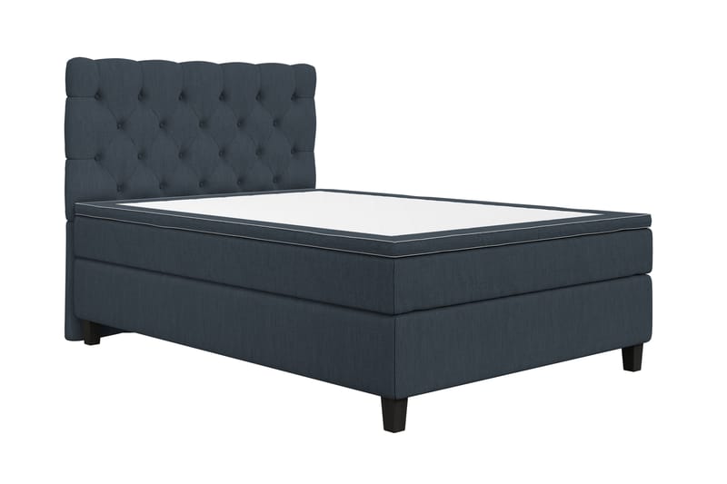 Superior Lyx Kontinentalseng 140x200 cm Mørkblå - Svarte Ben - Møbler - Senger - Kontinentalsenger