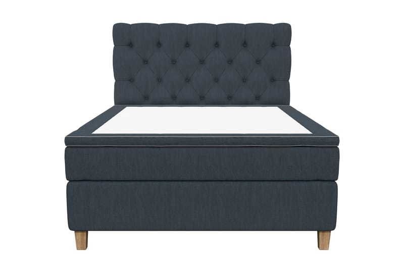 Superior Lyx Kontinentalseng 140x200 cm Mørkeblå - Eikeben - Møbler - Senger - Kontinentalsenger