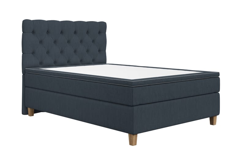 Superior Lyx Kontinentalseng 140x200 cm Mørkeblå - Eikeben - Møbler - Senger - Kontinentalsenger