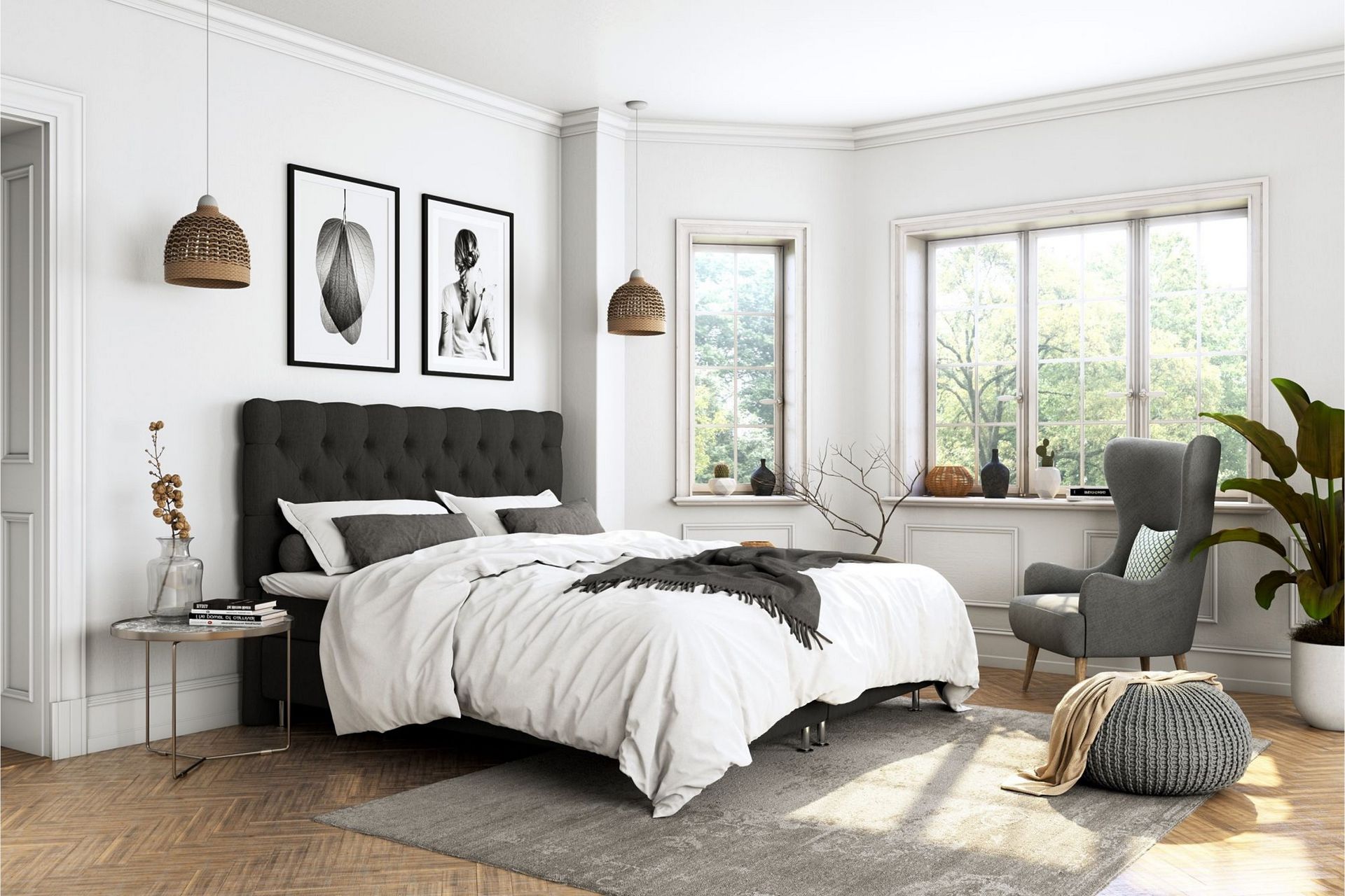 Superior Lyx Kontinentalseng 140x200 cm Svart - Svarte Ben - Møbler - Senger - Kontinentalsenger