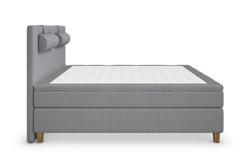 Superior Lyx Kontinentalseng 160x200 cm Lysegrå - Eikeben - Møbler - Senger - Kontinentalsenger