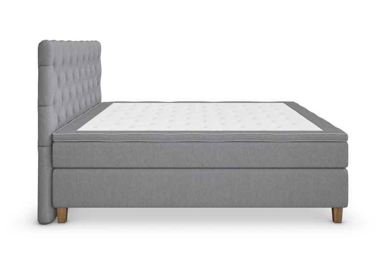 Superior Lyx Kontinentalseng 160x200 cm Lysegrå - Eikeben - Møbler - Senger - Kontinentalsenger