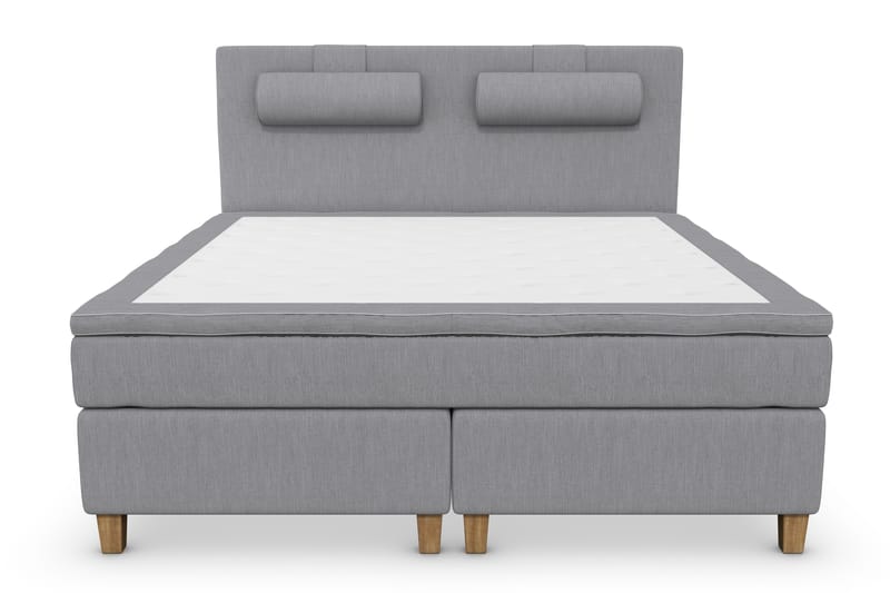 Superior Lyx Kontinentalseng 160x200 cm Lysegrå - Eikeben - Møbler - Senger - Kontinentalsenger