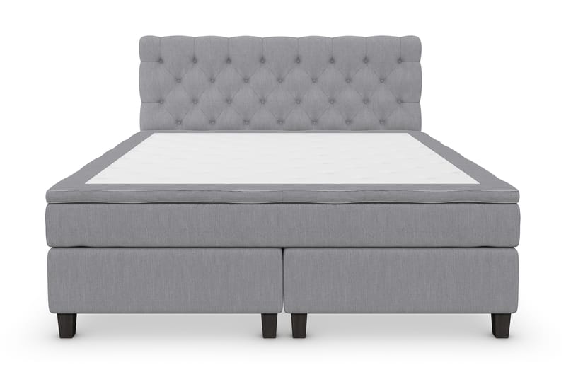 Superior Lyx Kontinentalseng 160x200 cm Lysegrå - Svarte Ben - Møbler - Senger - Kontinentalsenger