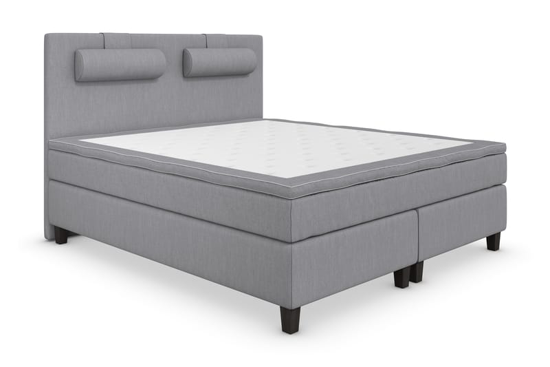 Superior Lyx Kontinentalseng 160x200 cm Lysegrå - Svarte Ben - Møbler - Senger - Kontinentalsenger