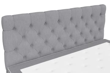 Superior Lyx Kontinentalseng 160x200 cm Lysegrå - Svarte Ben - Møbler - Senger - Kontinentalsenger