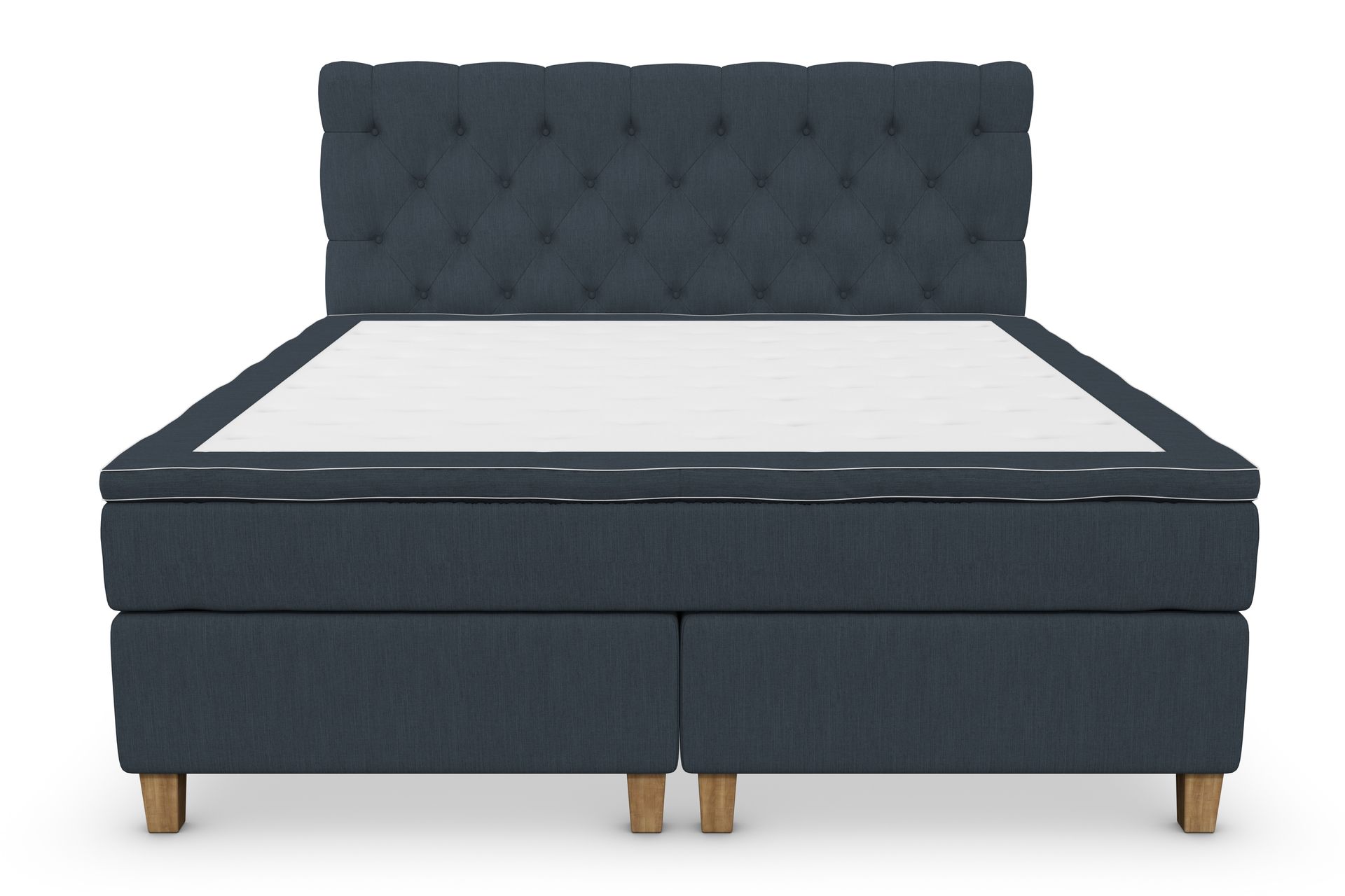 Superior Lyx Kontinentalseng 160x200 cm Mørkeblå - Eikeben - Møbler - Senger - Kontinentalsenger