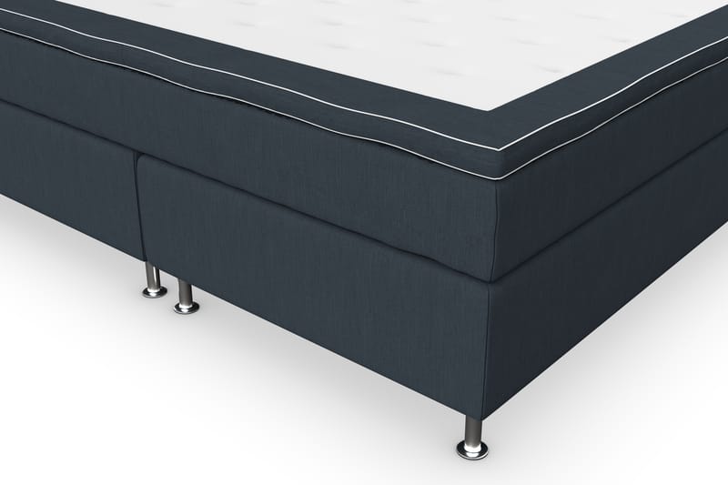 Superior Lyx Kontinentalseng 160x200 cm Mørkeblå - Sølv Ben - Møbler - Senger - Kontinentalsenger