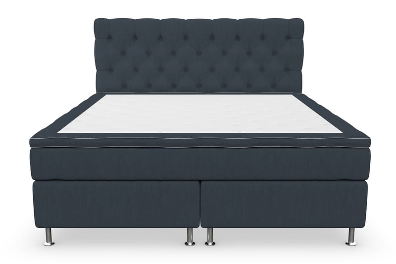 Superior Lyx Kontinentalseng 160x200 cm Mørkeblå - Sølv Ben - Møbler - Senger - Kontinentalsenger