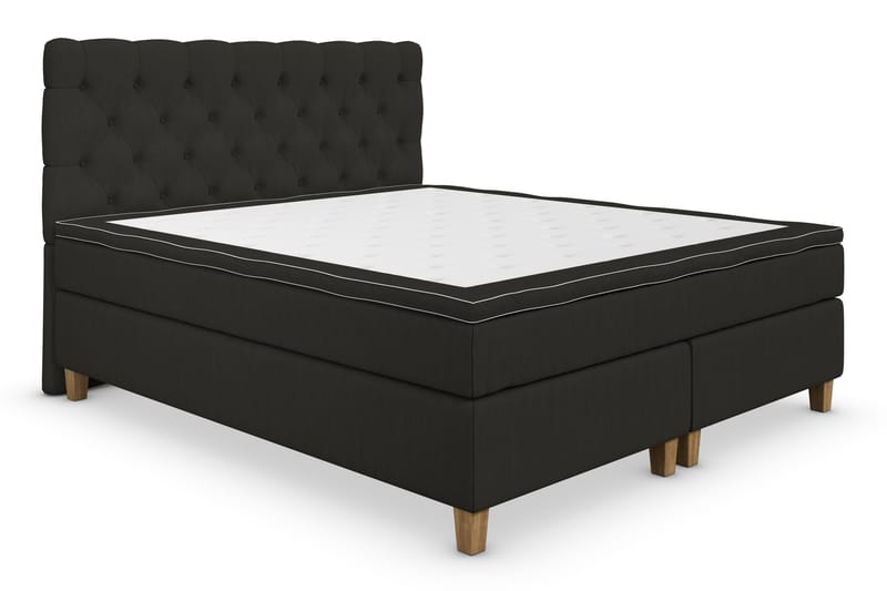 Superior Lyx Kontinentalseng 160x200 cm Svart - Eikeben - Møbler - Senger - Kontinentalsenger
