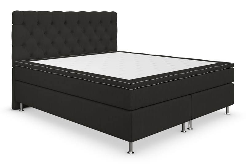 Superior Lyx Kontinentalseng 160x200 cm Svart - Sølvben - Møbler - Senger - Kontinentalsenger