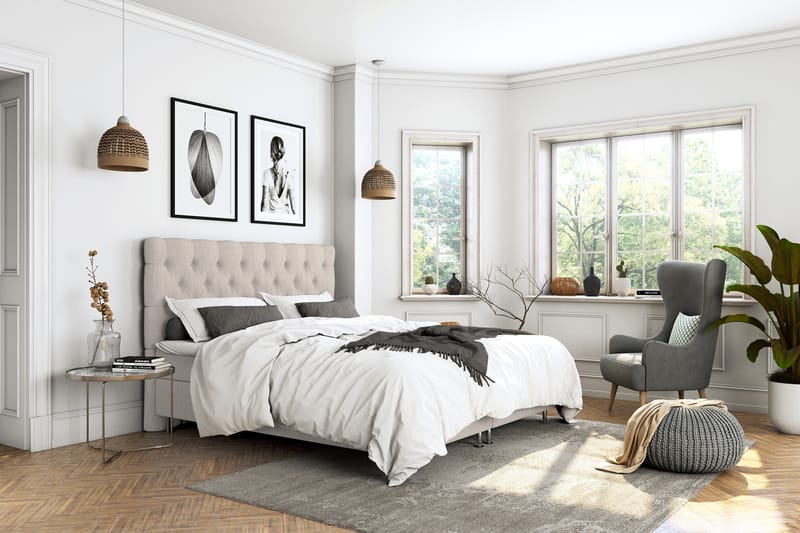 Superior Lyx Kontinentalseng 180x200 cm Beige - Sølvben - Møbler - Senger - Kontinentalsenger