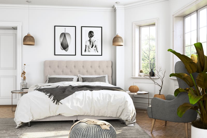 Superior Lyx Kontinentalseng 180x200 cm Beige - Sølvben - Møbler - Senger - Kontinentalsenger