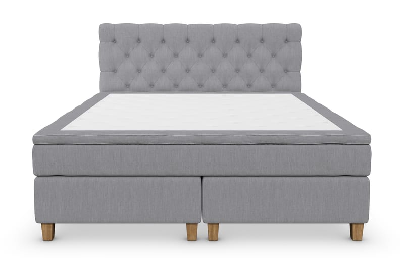 Superior Lyx Kontinentalseng 180x200 cm Lysegrå - Eikeben - Møbler - Senger - Kontinentalsenger