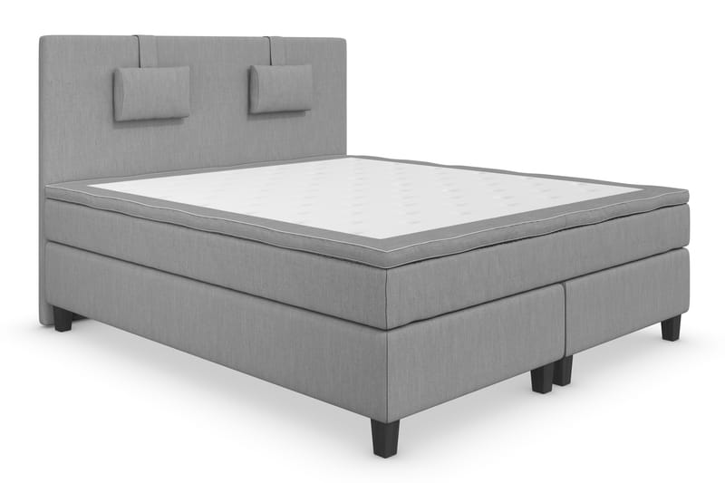 Superior Lyx Kontinentalseng 180x200 cm Lysegrå - Svarte Ben - Møbler - Senger - Kontinentalsenger