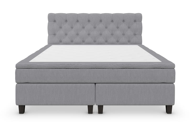 Superior Lyx Kontinentalseng 180x200 cm Lysegrå - Svarte Ben - Møbler - Senger - Kontinentalsenger