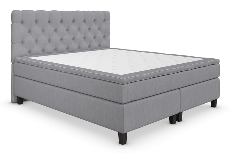 Superior Lyx Kontinentalseng 180x200 cm Lysegrå - Svarte Ben - Møbler - Senger - Kontinentalsenger