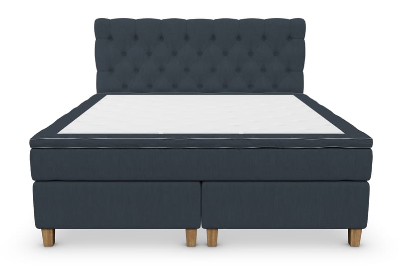 Superior Lyx Kontinentalseng 180x200 cm Mørkeblå - Eikeben - Møbler - Senger - Kontinentalsenger