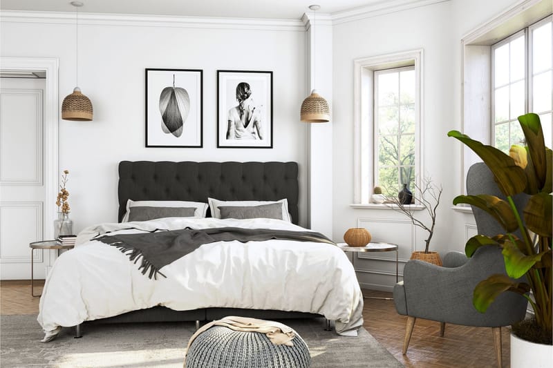 Superior Lyx Kontinentalseng 180x200 cm Svart - Svarte Ben - Møbler - Senger - Kontinentalsenger