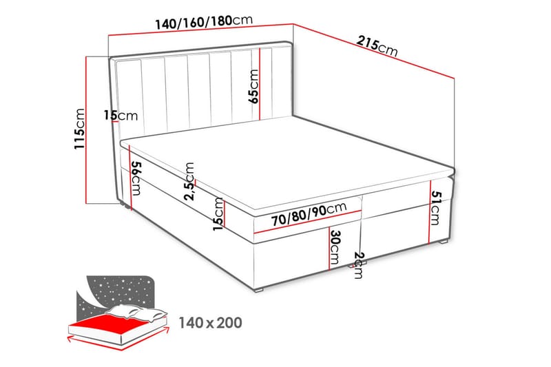 Valasco Kontinentalseng 140x200 cm - Grønn - Møbler - Senger - Kontinentalsenger