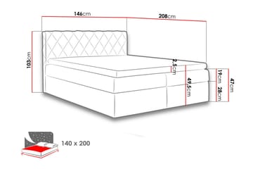 Korshavn Kontinentalseng 140x200 - Blå - Møbler - Senger - Kontinentalsenger